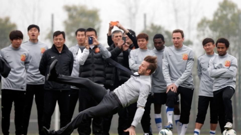 David Beckham si v čínském Wuhanu uřízl pěknou ostudu